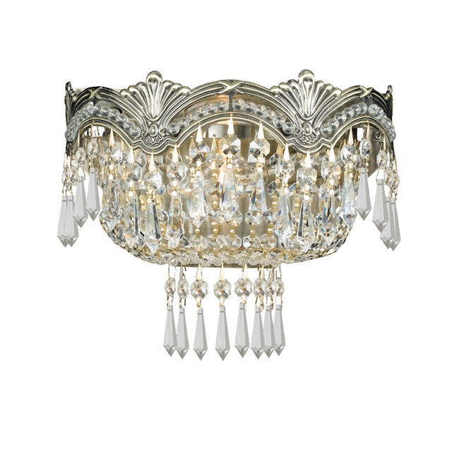 Crystorama Majestic 2 Light Clear Crystal Brass Sconce I