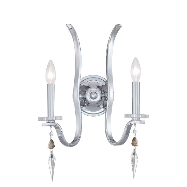Crystorama Flow Crystal Chrome Sconce