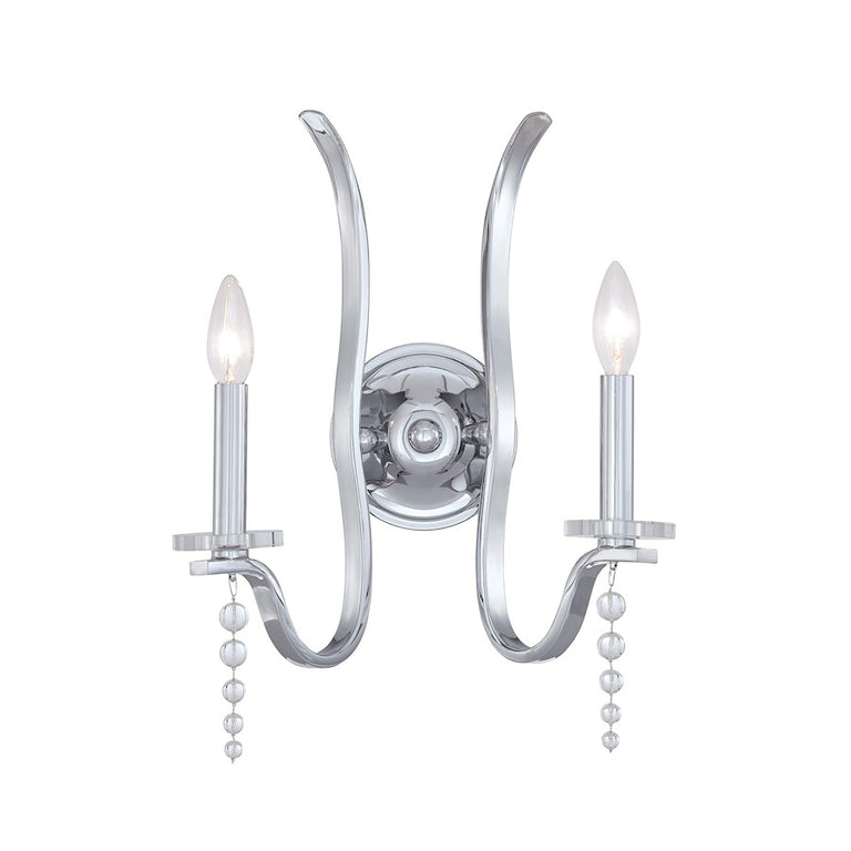 Crystorama Flow Crystal Chrome Sconce