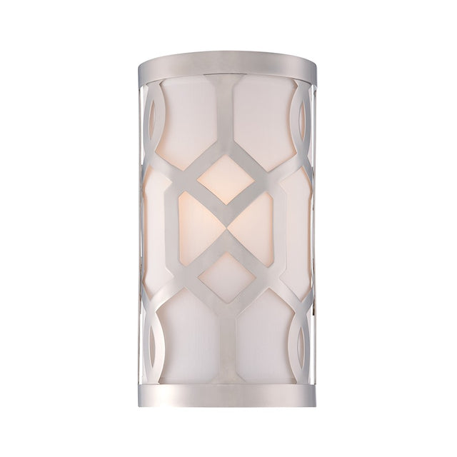 Crystorama Jennings 1 Light Polished Nickel Sconce
