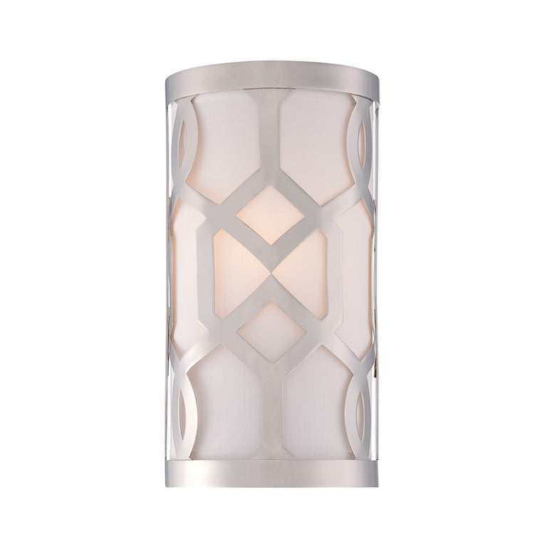 Crystorama Jennings 1 Light Polished Nickel Sconce