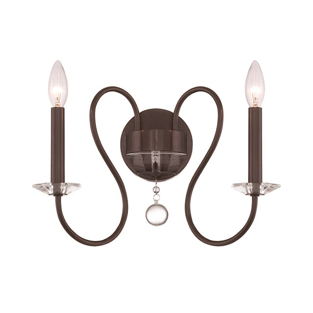 Crystorama Bentley 2 Light Vibrant Bronze Sconce