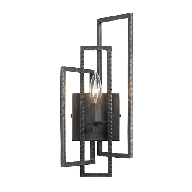 Crystorama Capri 1 Light Raw Steel Sconce