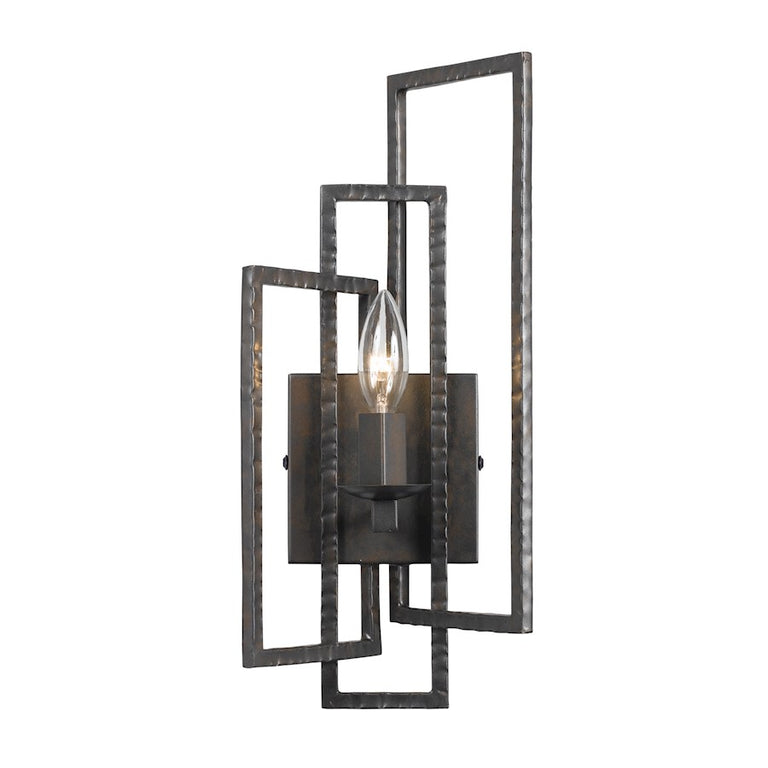 Crystorama Capri 1 Light Raw Steel Sconce
