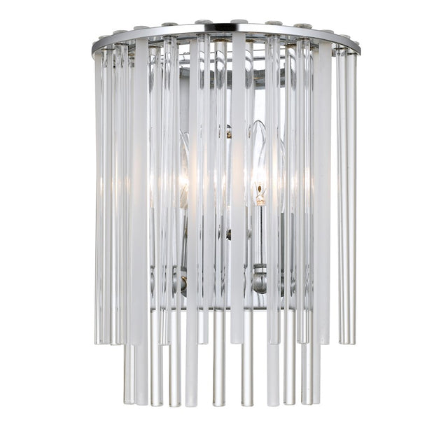 Crystorama Bleecker 2 Light Polished Chrome Sconce