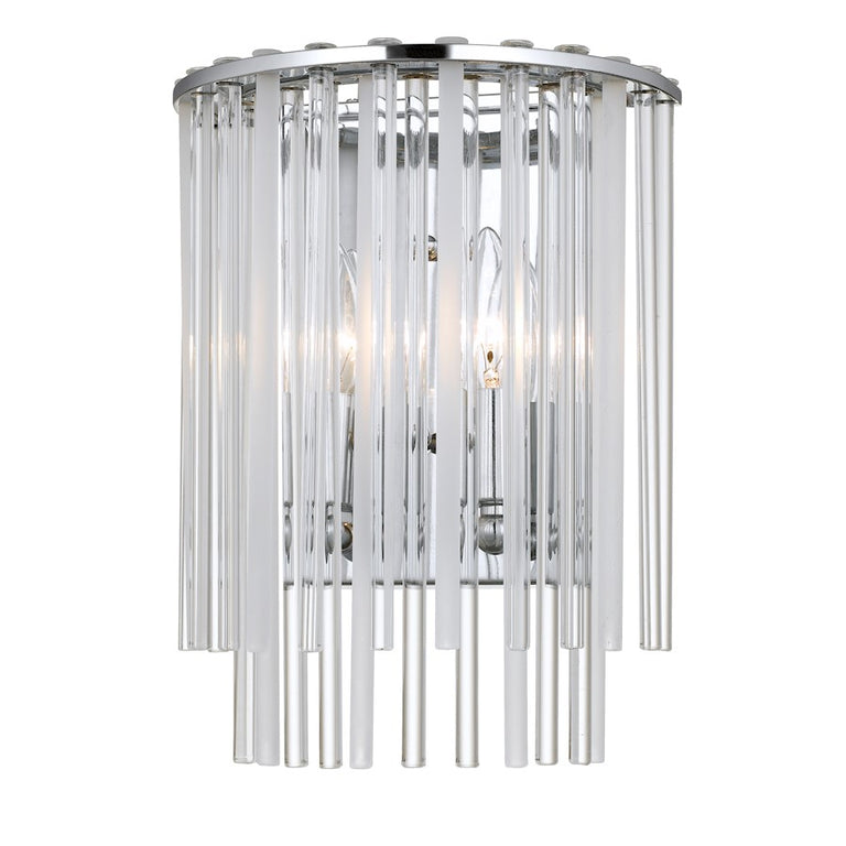 Crystorama Bleecker 2 Light Polished Chrome Sconce
