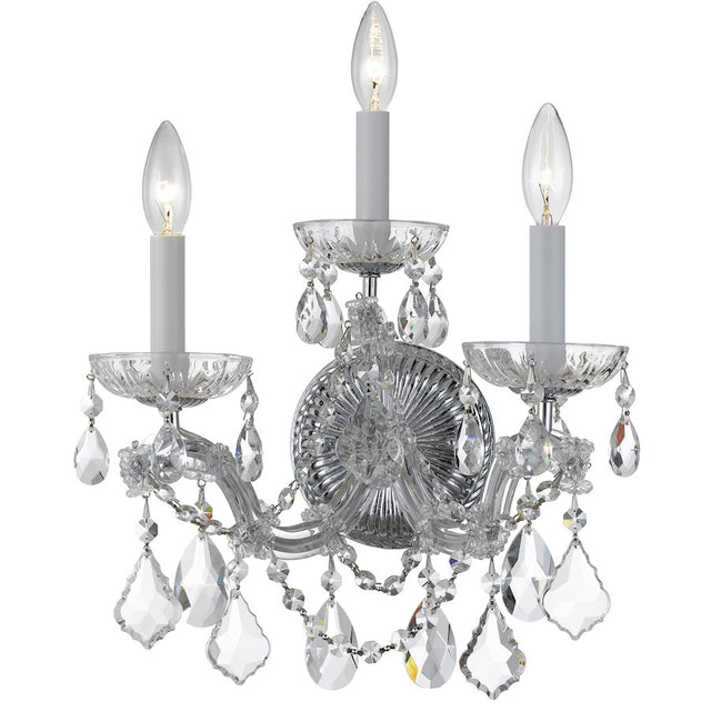 Crystorama Maria Theresa Wall Sconce, Crystal Elements Crystal