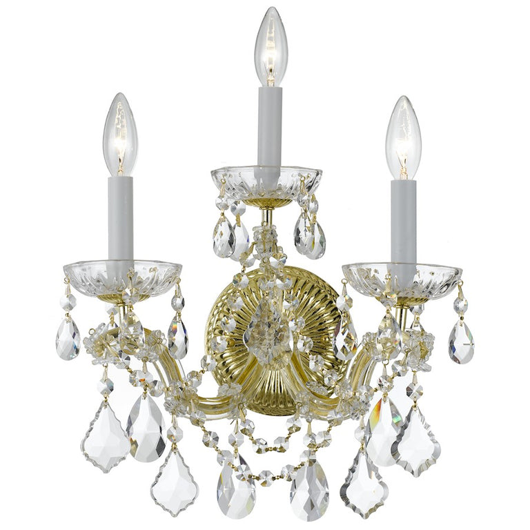 Crystorama Maria Theresa Wall Sconce, Crystal Elements Crystal