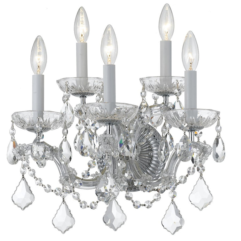Crystorama Maria Theresa Wall Sconce, Crystal Elements Crystal