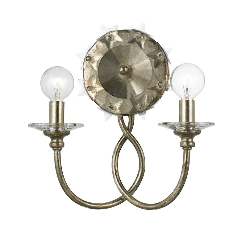 Crystorama Willow 2 Light Silver Sconce
