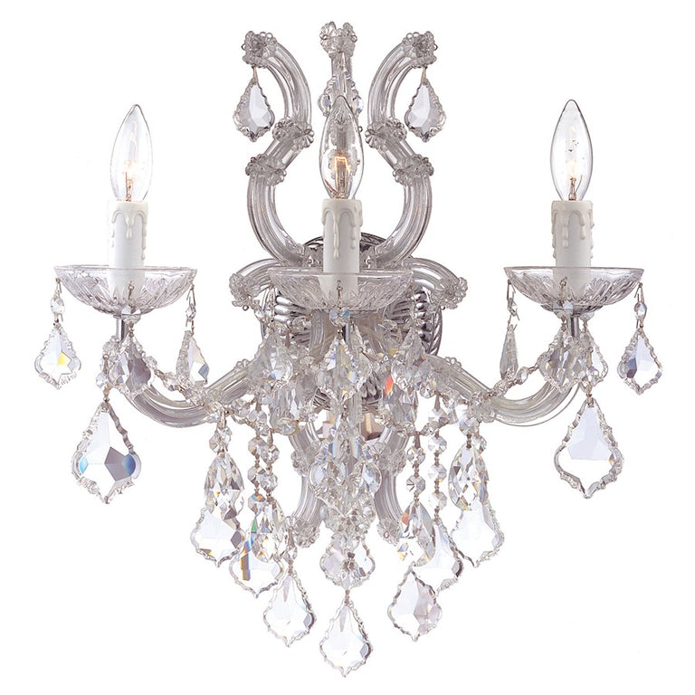 Crystorama Maria Theresa 3 Lt Chrome Sconce III