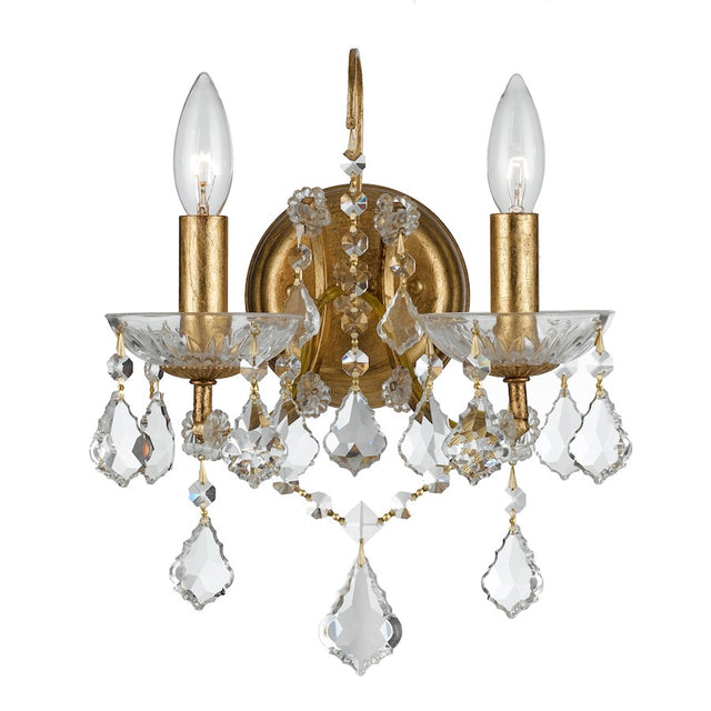 Crystorama Filmore 2 Light Gold Sconce