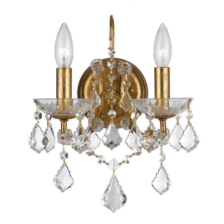 Crystorama Filmore 2 Light Gold Sconce
