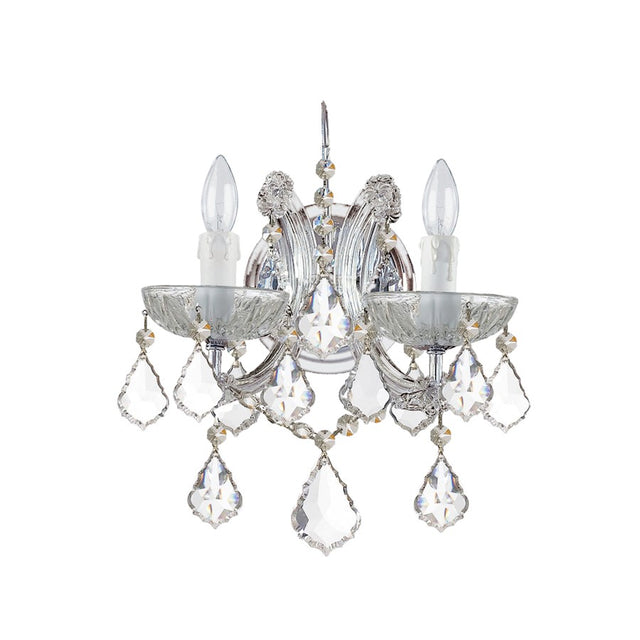Crystorama Maria Theresa 2 Lt Clr Italian Cryst Chrome Sconce II