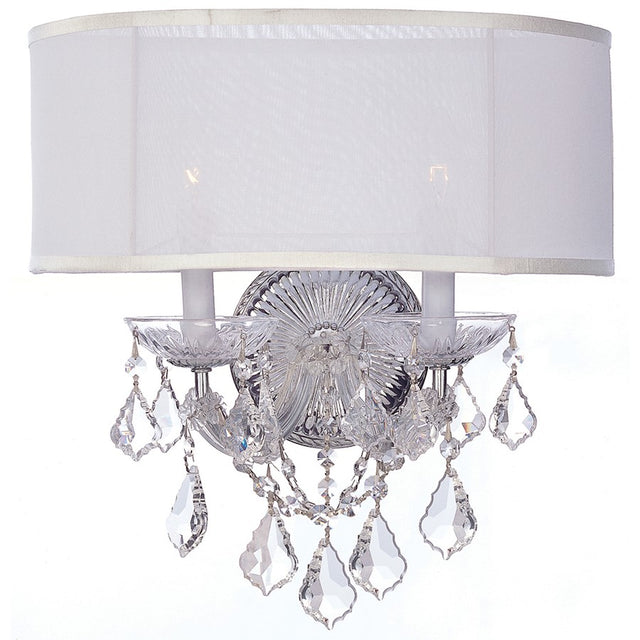 Crystorama Brentwood 2 Light Polished Chrome Sconce