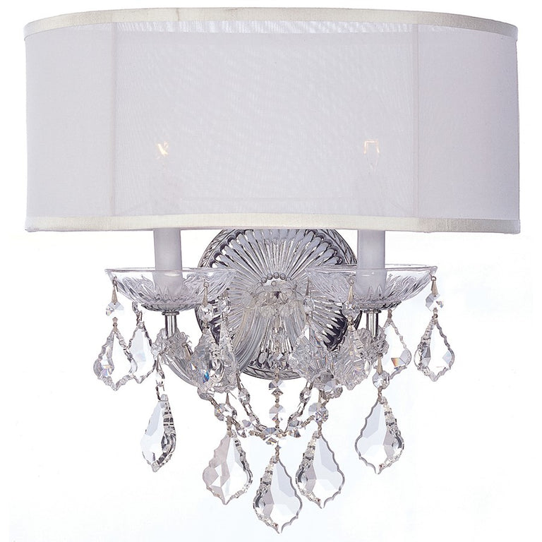 Crystorama Brentwood 2 Light Polished Chrome Sconce