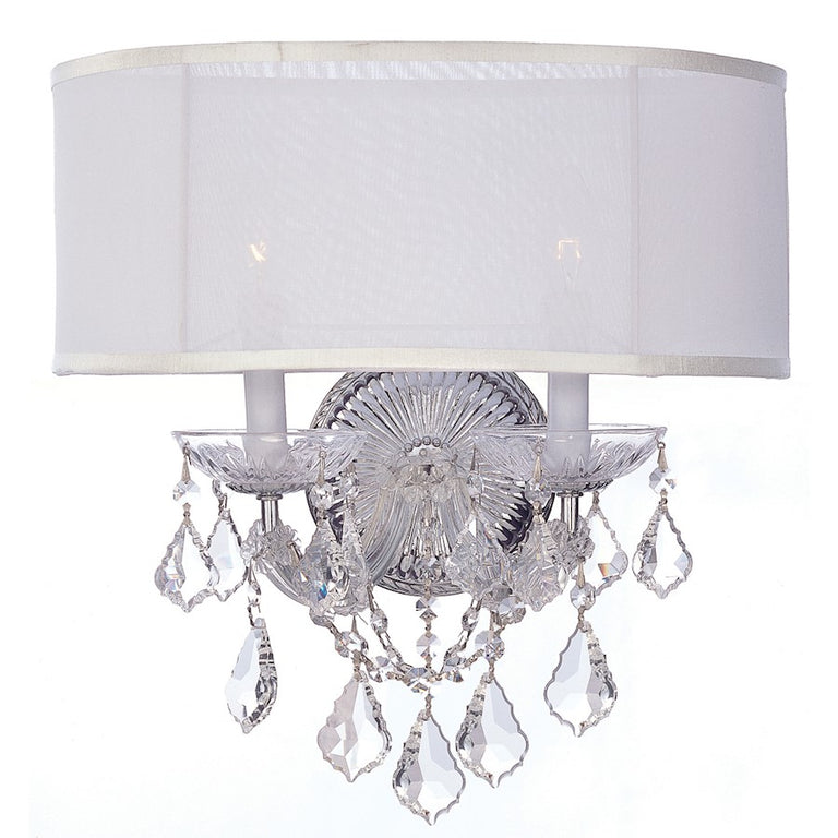 Crystorama Brentwood 2 Light Polished Chrome Sconce