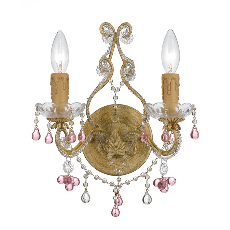 Crystorama Paris Market 2 Light Crystal Sconce