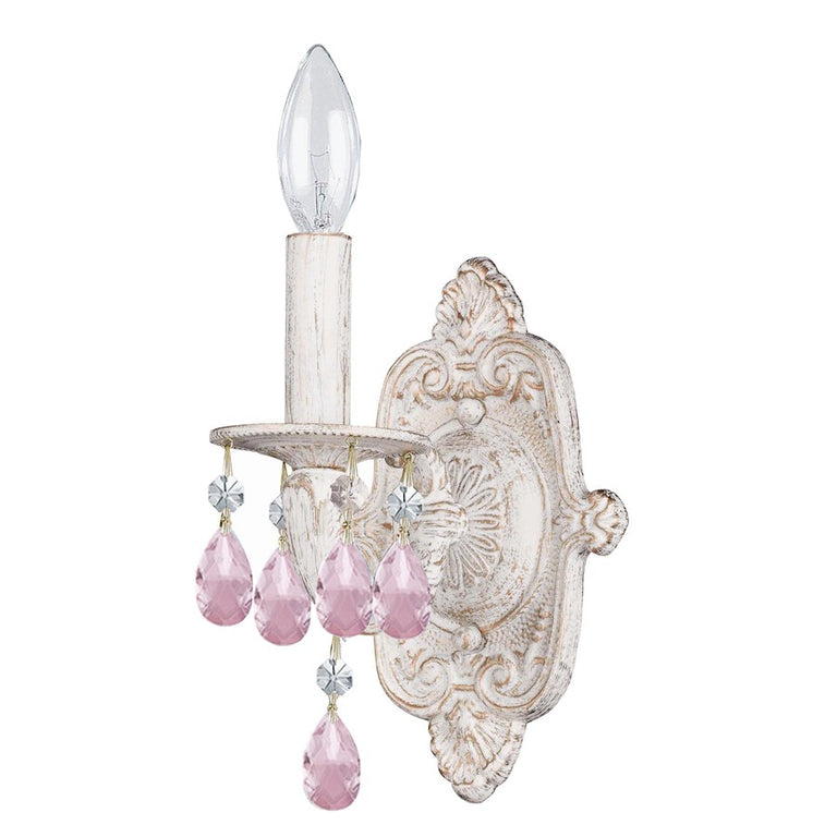 Crystorama Paris Market 1 Lt Antique White Sconce
