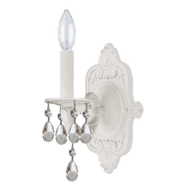 Crystorama Paris Market 1 Light Wet White Sconce