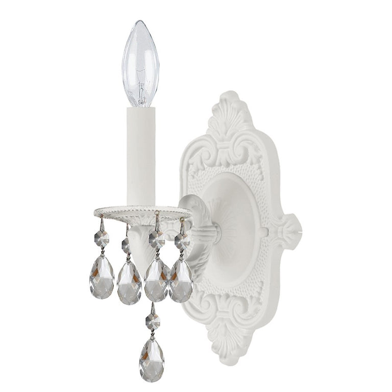 Crystorama Paris Market 1 Light Wet White Sconce