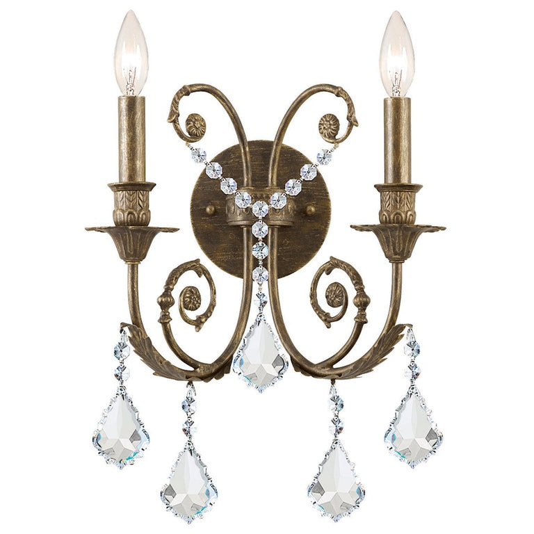 Crystorama Regis 2 Light Bronze Sconce