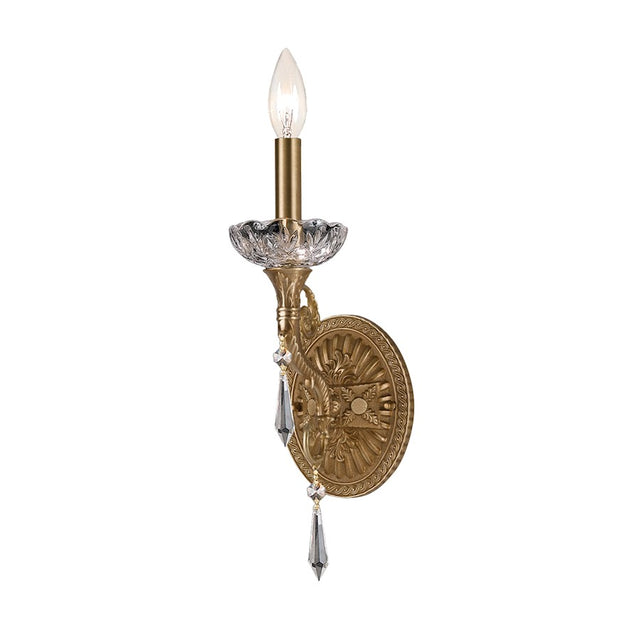 Crystorama Regal Clear Crystal Brass Sconce