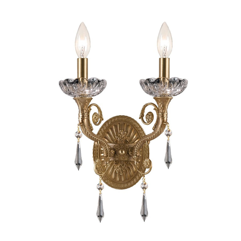 Crystorama Regal Clear Crystal Brass Sconce