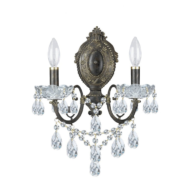 Crystorama Legacy 2 Light Crystal Bronze Sconce