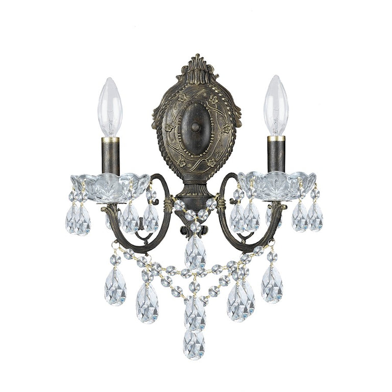 Crystorama Legacy 2 Light Crystal Bronze Sconce