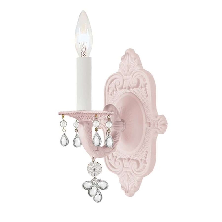 Crystorama Paris Flea Market 1 Light Sconce, Blush