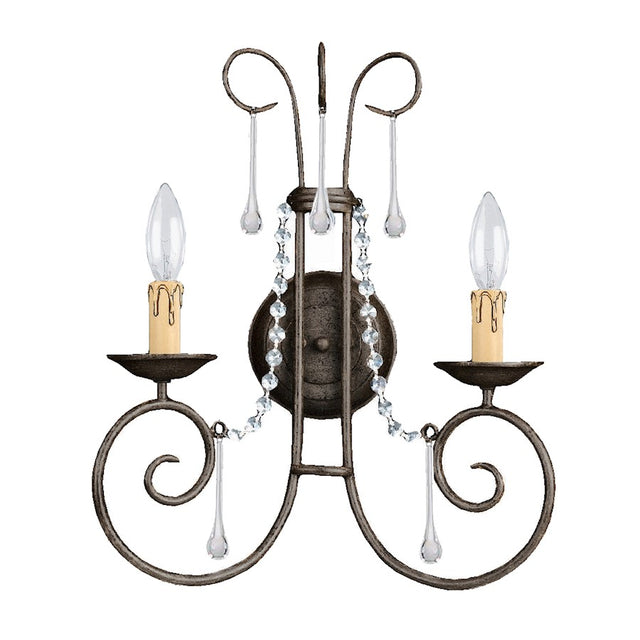 Crystorama Soho 2 Light Rust Sconce