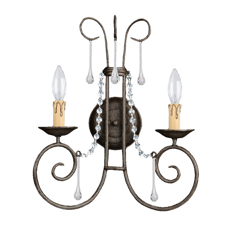 Crystorama Soho 2 Light Rust Sconce