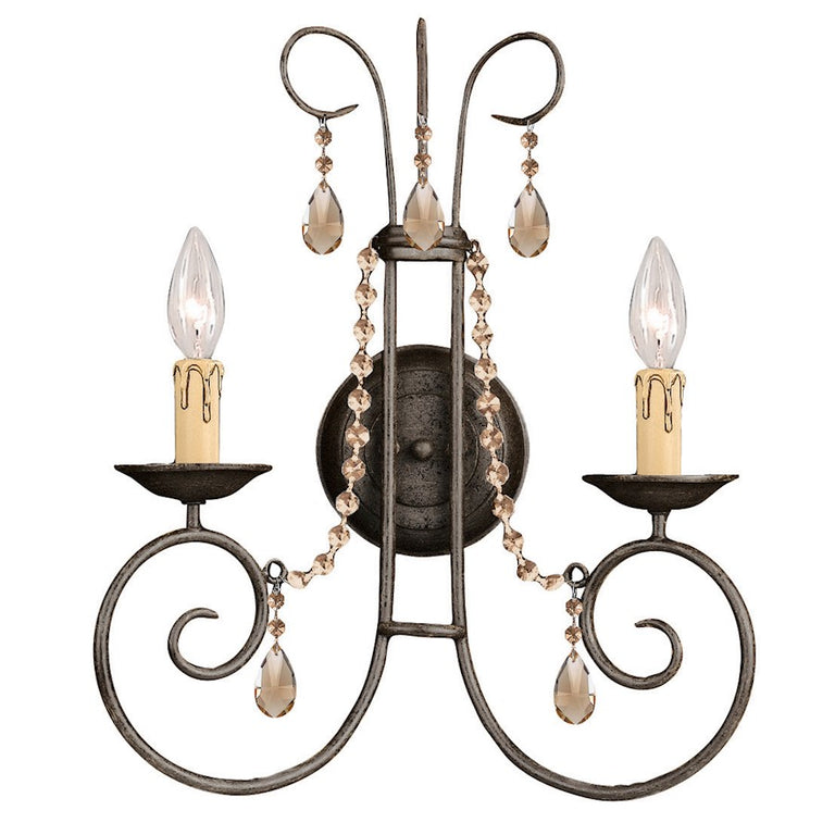 Crystorama Soho 2 Light Rust Sconce
