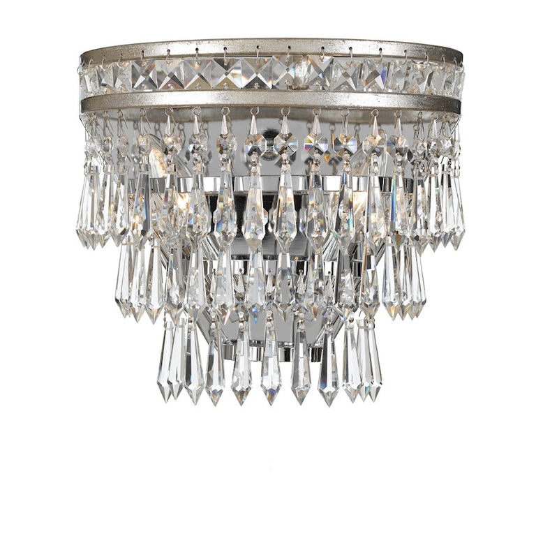 Crystorama Mercer 2 Light Hand Cut Crystal Sconce