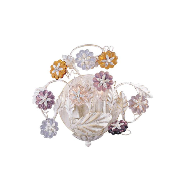 Crystorama Retro 24% Lead Crystal Multi Color Rosette Wall Sconce 5312-AW