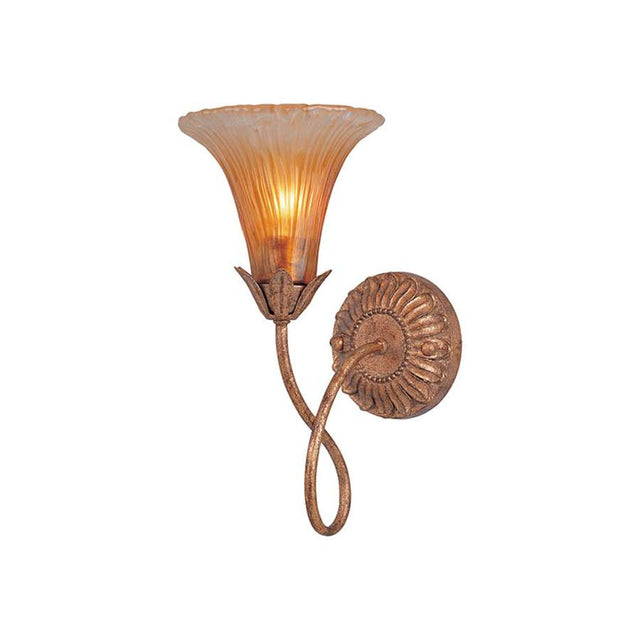 Crystorama European Classic Mouth Blown Glass Gold Leaf Sconce
