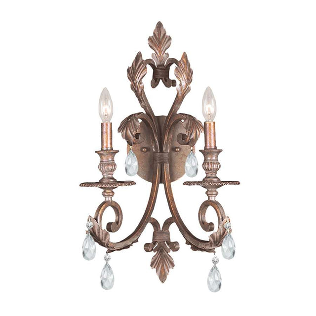 Crystorama Royal Crystal Wrought Iron Wall Sconce