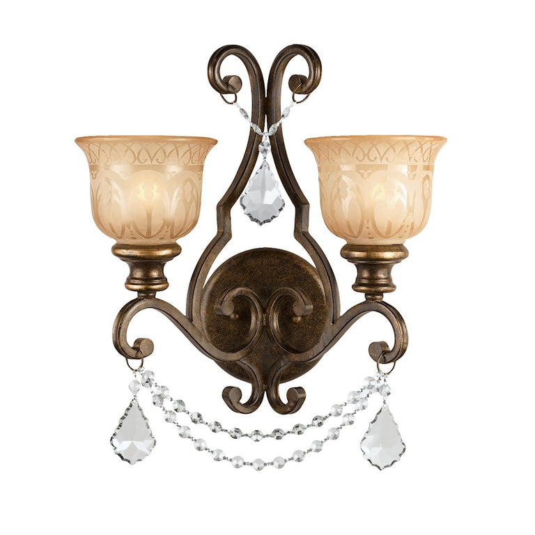 Crystorama Norwalk 2 Light Bronze Umber Sconce