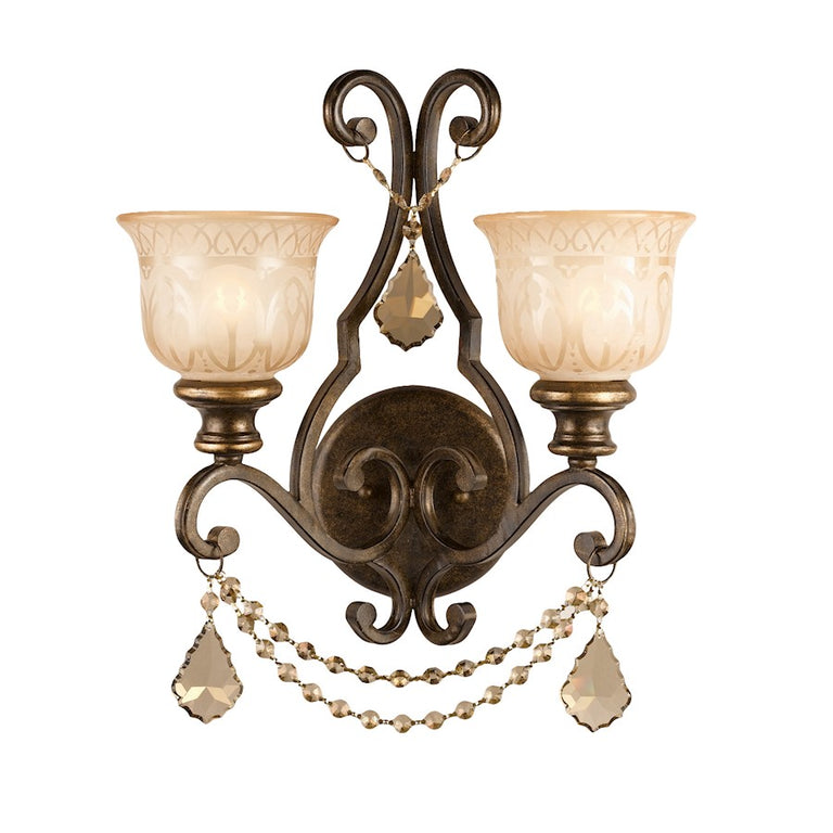 Crystorama Norwalk 2 Light Bronze Umber Sconce