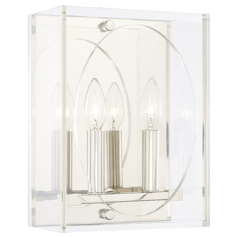 Crystorama Drake 2 Light Polished Nickel Sconce