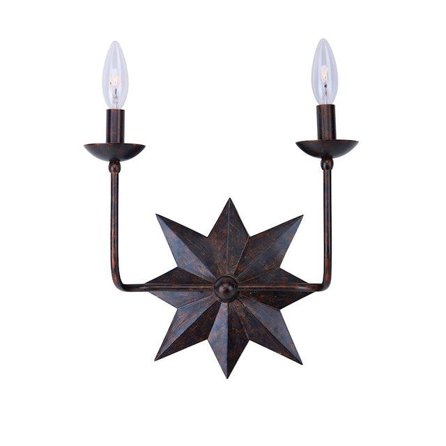 Crystorama Astro 2 Light Bronze Sconce