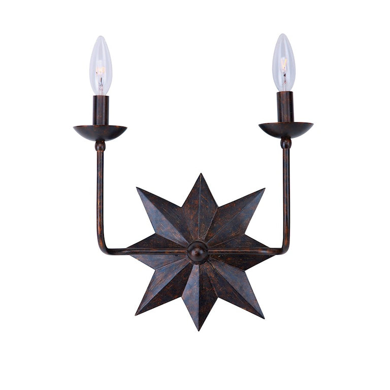 Crystorama Astro 2 Light Bronze Sconce