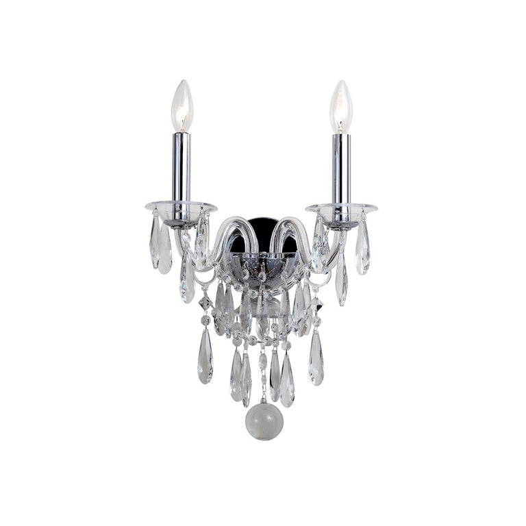 Crystorama Barrymore 2 Light Chrome Sconce