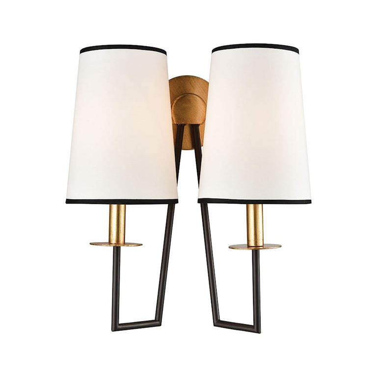 Dimond Lighting 2 Light On Strand Wall Sconce, Oiled Bronze/Gold Leaf