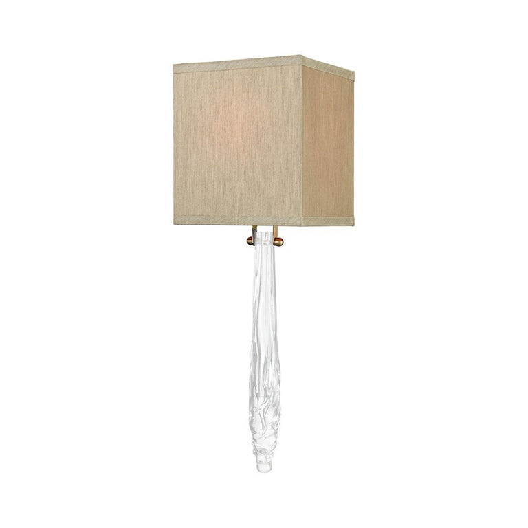 Dimond Lighting 1 Light Melt Down Wall Sconce, Clear/Aged Brass
