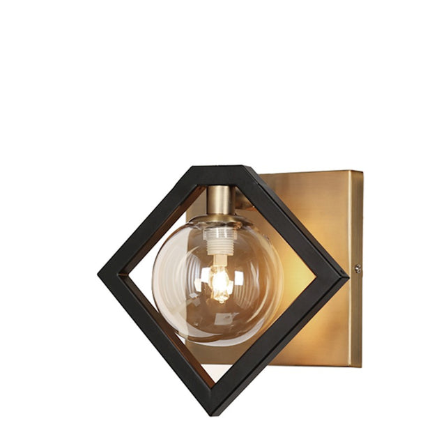 Dainolite 1 Light Wall Sconce Black & Bronze, Champagne Glass