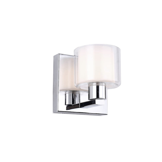 Dainolite 1 Light Sconce, Polished Chrome, White