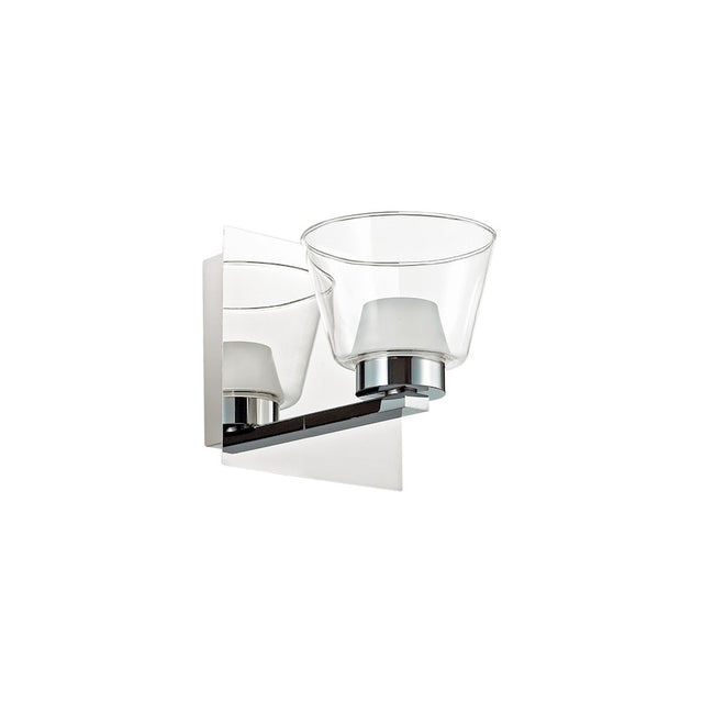 Dainolite 1 Light Sconce, Polished Chrome, Clear/White