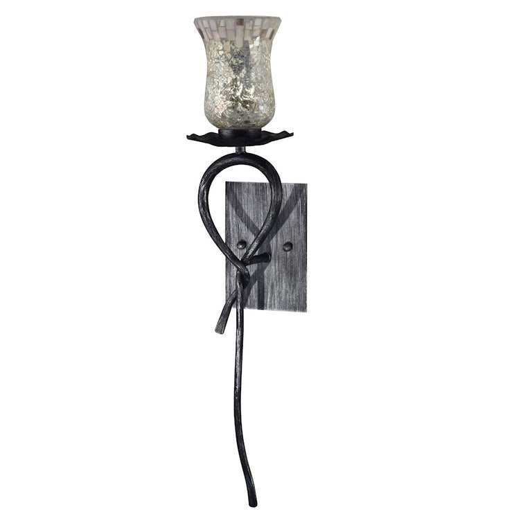 Dale Tiffany Hunters LED Mosaic Creek Wall Sconce, Silver/Black